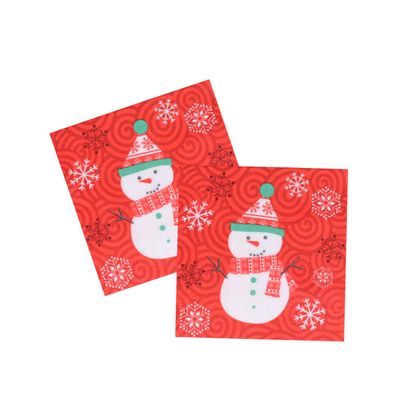 Didiseaon 50PCS Christmas Snowman Printed Napkins Disposable Wood Pulp Dinner Napkins for Holiday Birthday Party Shower Xmas Table Supplies
