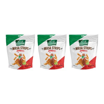 Fresh Gourmet Chili Lime Masa Strips Salad Topper and Snack, 3.5 OZ. (Pack of 3)