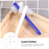 SKISUNO 4 pcs Portable Denture Cleaning Brush Double Heads Lightweight Toothbrush for Travel Elderly Care Durable Plastic Handle Easy Grip view 2