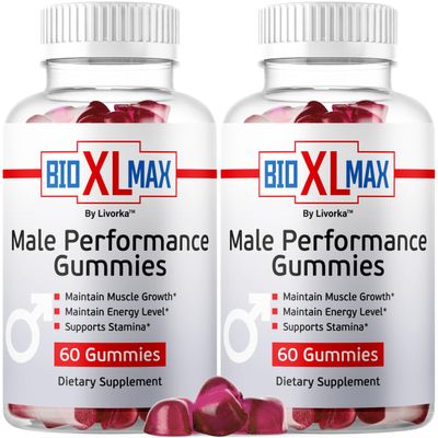 (2 Pack) Bio XL Max Gummies - Official Bio XL Max Natural Support Maximum Energy Advanced Formula Gummys, BioXLMax Premium Advanced Formula for Overall Health & Wellness, 120 Gummies for 2 Months