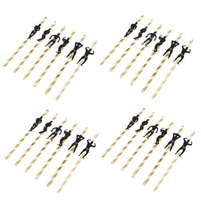 Healifty 24pcs Dancer Straws Disposable Bachelorette Party Decorations Smooth Sturdy Photo Props for Cocktail Juice Drinks