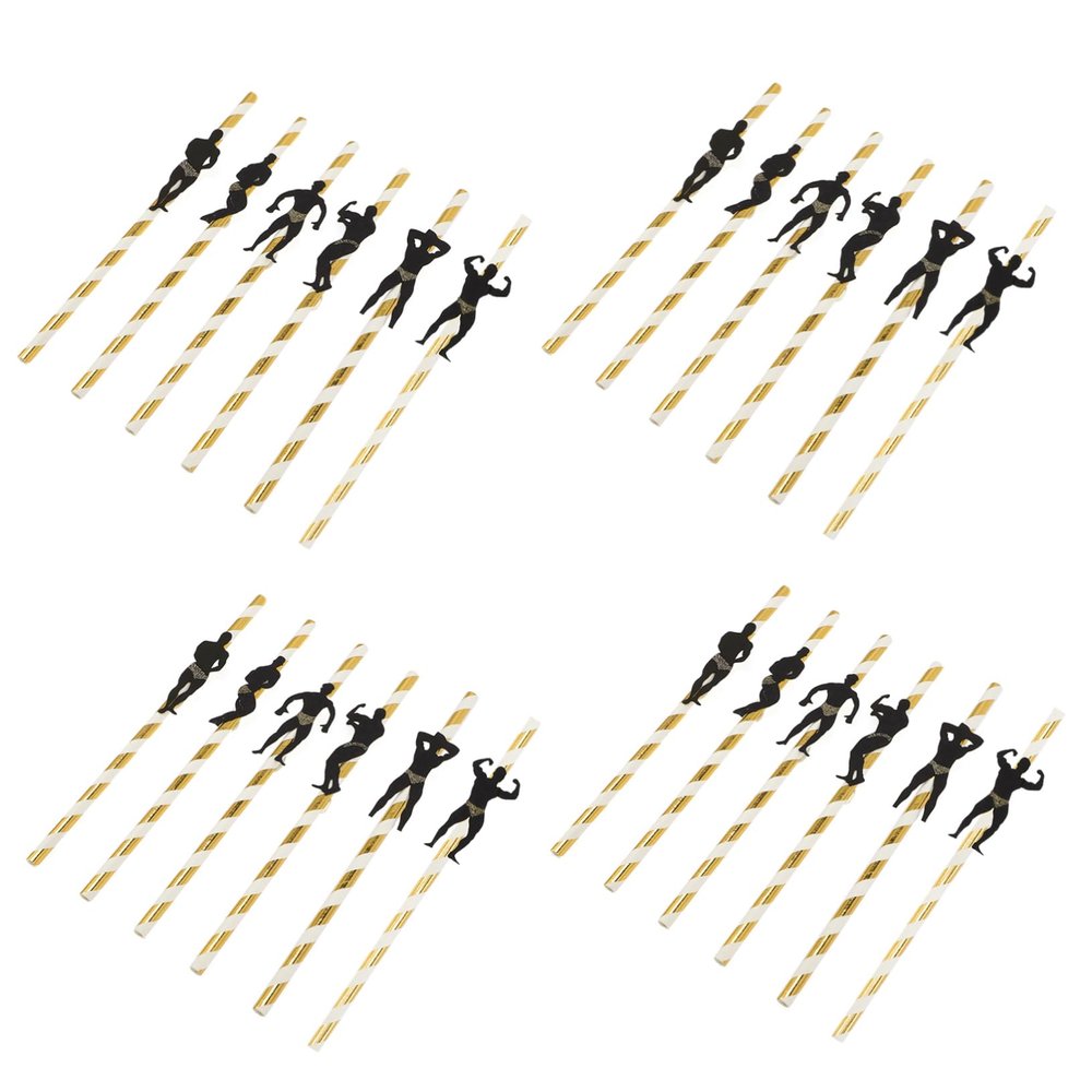 Healifty 24pcs Dancer Straws Disposable Bachelorette Party Decorations Smooth Sturdy Photo Props for Cocktail Juice Drinks