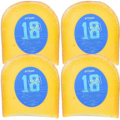 Artkaas Gouda Cheese Vintage Aged 18 Months 4 Cheese Blocks 6 oz Wedges Bold Nutty Flavor