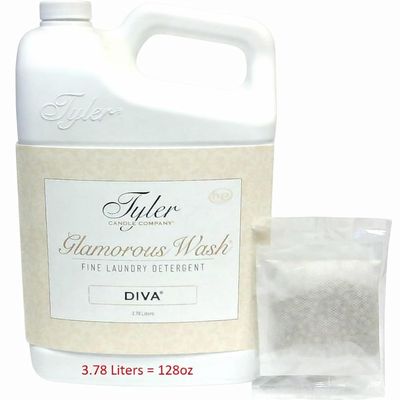Tyler Candle Wash Diva 128 Fl Oz Laundry Detergent/w Dryer Sachet Single Pouch ilx