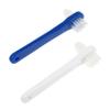 Beaupretty 2pcs Dual Head Denture Brush with Firm Nylon Bristles T Shape Design for False Teeth Cleaning Non Slip Long Handle Toothbrushes for Denture Care view 1