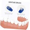 Beaupretty 2pcs Dual Head Denture Brush with Firm Nylon Bristles T Shape Design for False Teeth Cleaning Non Slip Long Handle Toothbrushes for Denture Care view 4