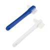 VICASKY 2pcs Dual Head Denture Cleaning Brushes T Shaped Toothbrushes for False Teeth Care with Firm Nylon Bristles White Blue for Stain Removal and Fresh Breath view 1