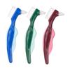 Baluue 3pcs Dual Head Denture Cleaning Brush with Hard Bristles for False Teeth Ergonomic Long Handle for Firm Grip Angled Brush Heads for Thorough Elderly Denture Care view 1