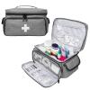 ALSLEA First Aid Bag Empty, Small Medicine Bag Portable Medical Supplies Organizer for Travel, Home, Office, Car, Outdoor, Camping, Hiking (Gray) view 1