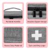 ALSLEA First Aid Bag Empty, Small Medicine Bag Portable Medical Supplies Organizer for Travel, Home, Office, Car, Outdoor, Camping, Hiking (Gray) view 2
