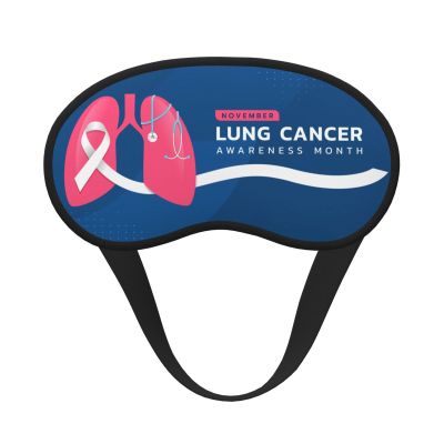 Lung Cancer Awareness Month Sleep Eye Mask Blindfold for Women Men Travel Work Meditation Yoga