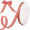 SEPGLITTER 15 Yards 0.4 Inch Red White Striped Ribbon for Christmas Decor view 1