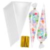 BIUDECO Transparent Cone Cellophane Candy Bags with Gold Ties Clear Gift Bags for Party Snack Packaging Food Safe Opp Material for Candy Chocolate Cookies Popcorn Birthday and Tea Parties view 1