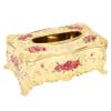 UKCOCO High End European Style Napkin Holder with Rose Pattern Detachable Tissue Box for Home Office Car Use Stylish Reusable Tissue Dispenser with Gold Edged Design view 1