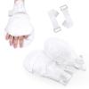 JFNoraiva Protective Mittens 2 PCS Hand Mittens with Padding on Both Sides,Stop Nail Biting,Dementia Gloves for Elder with Wide Hook and Loop Tape(White) view 1