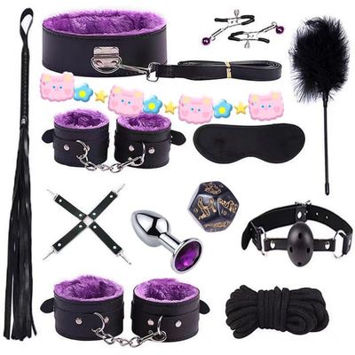 12 Piece Combination Smooth Leather Bedroom Fitness Multifunctional Adjustable Set, Cube Dice and Sleep Eye Mask Assembly-D6