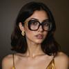 AOOLIA Square Reading Glasses for Women, Stylish Metal Reader for Girl Ladies, Anti-Blue Light Anti-glare Clear Lens Eyeglasses (Black, 3, x) view 3