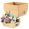 10 Pack Empty Gift Basket with Handle 9.84" X 8.39" Thick Cardboard Baskets For Gifts Empty Market Trays To Christmas Thanksgiving Fill Package Wrapping Wedding Birthday Easter Farmers Market view 1