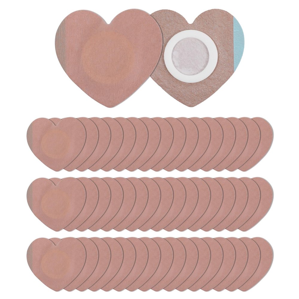 IANFAN 50 Pcs Castor Oil Patches, Anti Leakage Castor Oil Pack Wrap for Belly Button Disposable Belly Button Patches Self-Adhesive Castors Oils Patch Heart Shape