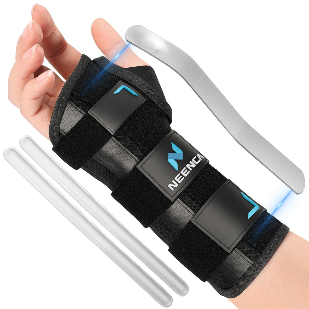 NEENCA Carpal Tunnel Wrist Brace Night Support for Women Men Pain Relief Tendonitis, Sprained, Arthritis - Left Hand Wrist Support with Metal Splint for Recovery (Medium, Left Hand)