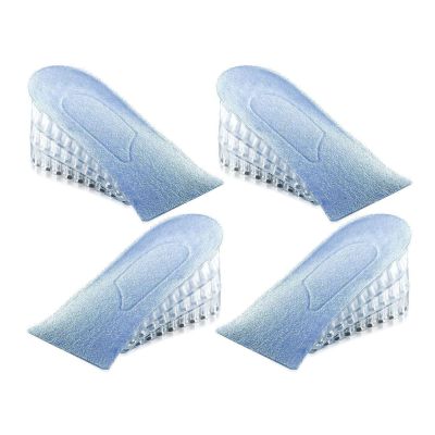 1 Pair Height Increase Insoles, 2cm Silicone Multilayer Level up Shoe Balancer Shock Absorbing Transparent Sports Shoe Insoles for Men Women (Two Pairs)