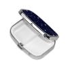 2 Compartment Medicine Pill Case for Purse & Pocket Metal Travel Pill Box (Zodiac Constellation Galaxy Starry Night Stars Glow in The Dark Midnight) view 2