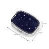 2 Compartment Medicine Pill Case for Purse & Pocket Metal Travel Pill Box (Zodiac Constellation Galaxy Starry Night Stars Glow in The Dark Midnight) view 3