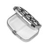 2 Compartment Small Pill Case for Purse or Pocket Pill for Travel Gifts (Cool Black White Goth Skull) view 2