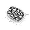 2 Compartment Small Pill Case for Purse or Pocket Pill for Travel Gifts (Cool Black White Goth Skull) view 3