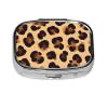 2 Compartment Small Pill Case for Purse or Pocket Pill for Travel Gifts (Cool Cheetah Leopard Print) view 1