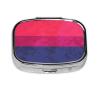 2 Compartment Medicine Pill Case for Purse & Pocket Metal Travel Pill Box (Bisexsual Pride Flag) view 1