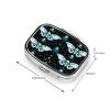2 Compartment Medicine Pill Case for Purse & Pocket Metal Travel Pill Box (Occultism Goth Moth Dead Skull Moon) view 3