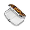 2 Compartment Small Pill Box for Purse & Pocket Metal Travel Pill Box (Beautiful Orange Monarch Butterfly) view 2