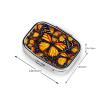 2 Compartment Small Pill Box for Purse & Pocket Metal Travel Pill Box (Beautiful Orange Monarch Butterfly) view 3
