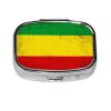 2 Compartments Travel Pill Case Red Yellow Green Rasta Flag for Pocket Purse Portable Pill Container Medicine Vitamin Organizer view 1