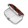 2 Compartments Travel Pill Organizer Box for Pocket Purse Daily Pill Holder Container for Medicine Vitamin (Floral Flowers Black Red Roses) view 2