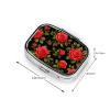 2 Compartments Travel Pill Organizer Box for Pocket Purse Daily Pill Holder Container for Medicine Vitamin (Floral Flowers Black Red Roses) view 3