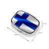 2 Compartment Medicine Pill Case for Purse & Pocket Metal Travel Pill Box (Flag of Finland) view 3