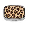 2 Compartments Travel Pill Organizer Box for Pocket Purse Daily Pill Holder Container for Medicine Vitamin (Cool Cheetah Leopard Print) view 1