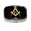 2 Compartments Travel Pill Organizer Box for Pocket Purse Daily Pill Holder Container for Medicine Vitamin (Gold Freemason Freemasonry Masonic) view 1