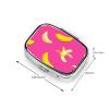 2 Compartments Travel Pill Organizer Hawaiian Banana Pink Daily Pill Case view 3
