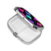 2 Compartments Travel Pill Case Trippy Neon Magic Playing Card for Pocket Purse Portable Pill Container Medicine Vitamin Organizer view 2