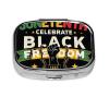1865 Black Freedom Juneteenth Pill Box with Mirror 2 Compartment Rectangular Pill Box or Vitamins, Fish Oil, Supplements view 1