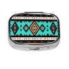 2 Compartments Travel Pill Organizer Ethnic Aztec Geometric Indiana Western Southwest Pattern Daily Pill Case view 1
