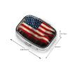 2 Compartment Small Pill Box for Purse & Pocket Metal Travel Pill Box (American Flag Art) view 3