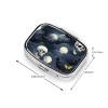 2 Compartments Travel Pill Organizer Box Small Pill Case for Pocket Purse for Medicine Vitamin (Halloween Full Moon Raven Goth Skulls) view 3