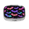 2 Compartments Travel Pill Organizer Box Small Pill Case for Pocket Purse for Medicine Vitamin (Halloween Cool Bats) view 1