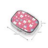 2 Compartment Small Pill Case for Purse or Pocket Pill for Travel Gifts (Teeth Dental Seamless Pattern Pink) view 3