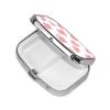 2 Compartment Small Pill Box for Purse & Pocket Metal Travel Pill Box (Cute Cow Print Pink) view 2