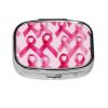 2 Compartments Travel Pill Case Breast Cancer Ribbons Awareness Pink for Pocket Purse Portable Pill Container Medicine Vitamin Organizer view 1